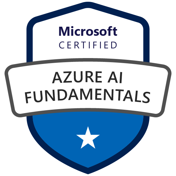Microsoft Certified Azure AI Fundamentals credential badge