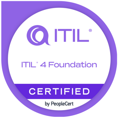 ITIL 4 Foundation Certificate in IT Service Management credential badge